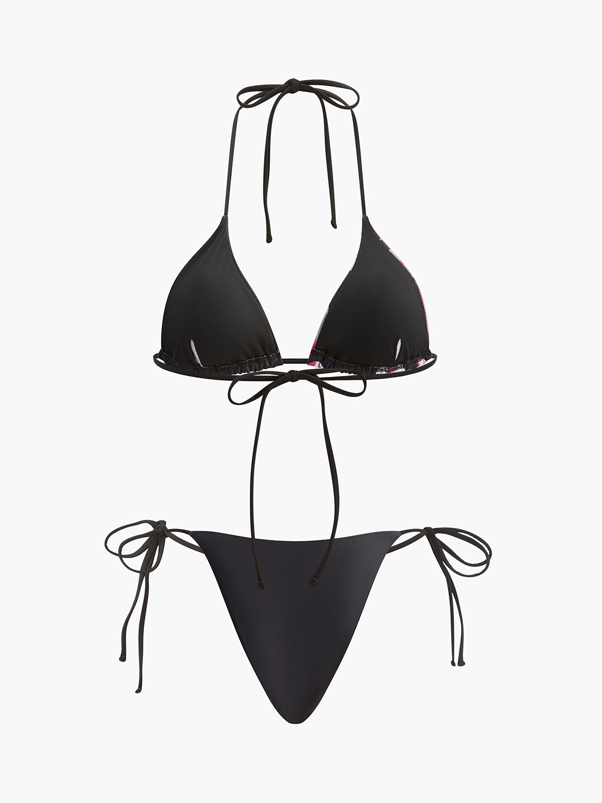 Çiçek Desenli Bikini & File Etekli Takım