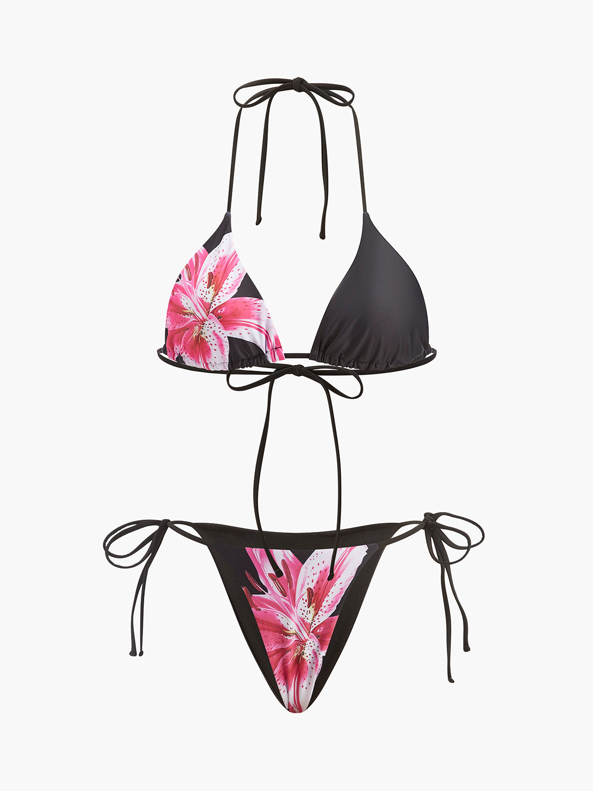 Çiçek Desenli Bikini & File Etekli Takım