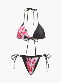 Çiçek Desenli Bikini & File Etekli Takım