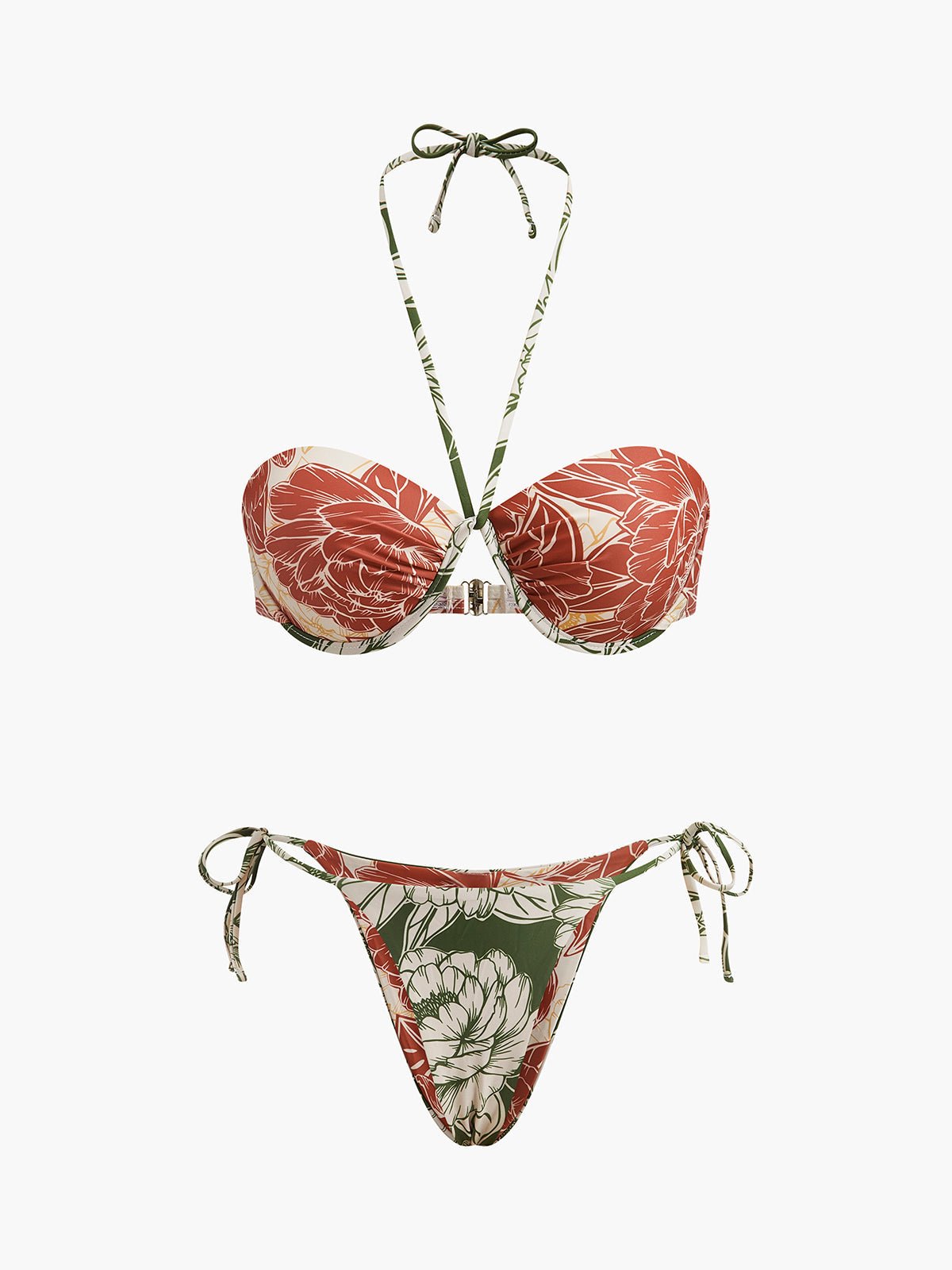 Şirin Çiçek Desenli Bikini Takımı ile Sevimli Bağlamalı Etek - Phentora