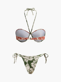 Şirin Çiçek Desenli Bikini Takımı ile Sevimli Bağlamalı Etek - Phentora