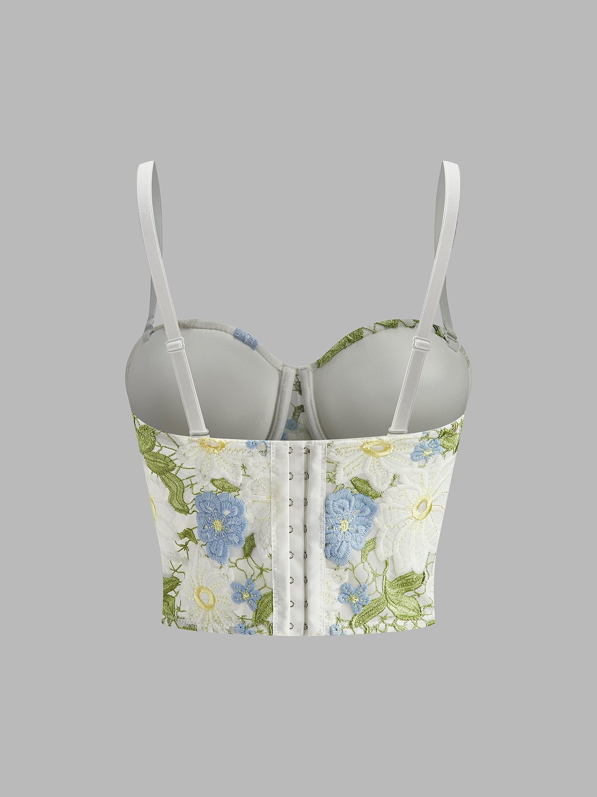 Çiçek Desenli Embroidered Sweetheart Korse - Phentora