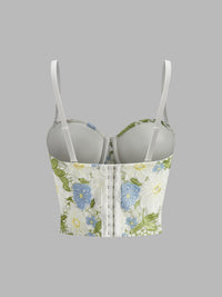 Çiçek Desenli Embroidered Sweetheart Korse - Phentora