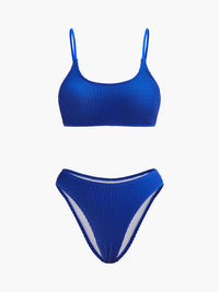Şık Dokulu Ribanalı Yüksek Bel Bikini Seti - Phentora