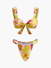 Çiçek Desenli Jarse Bikini Takımı - Yaz Stilini Kucaklayın! - Phentora
