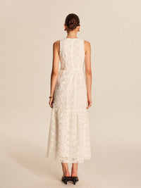 Boho Deep V Yaka Dantel Elbise - Phentora