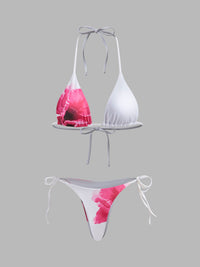 Cazip Çiçekli Bikini Seti, Şeffaf Etek ile Birlikte - Phentora