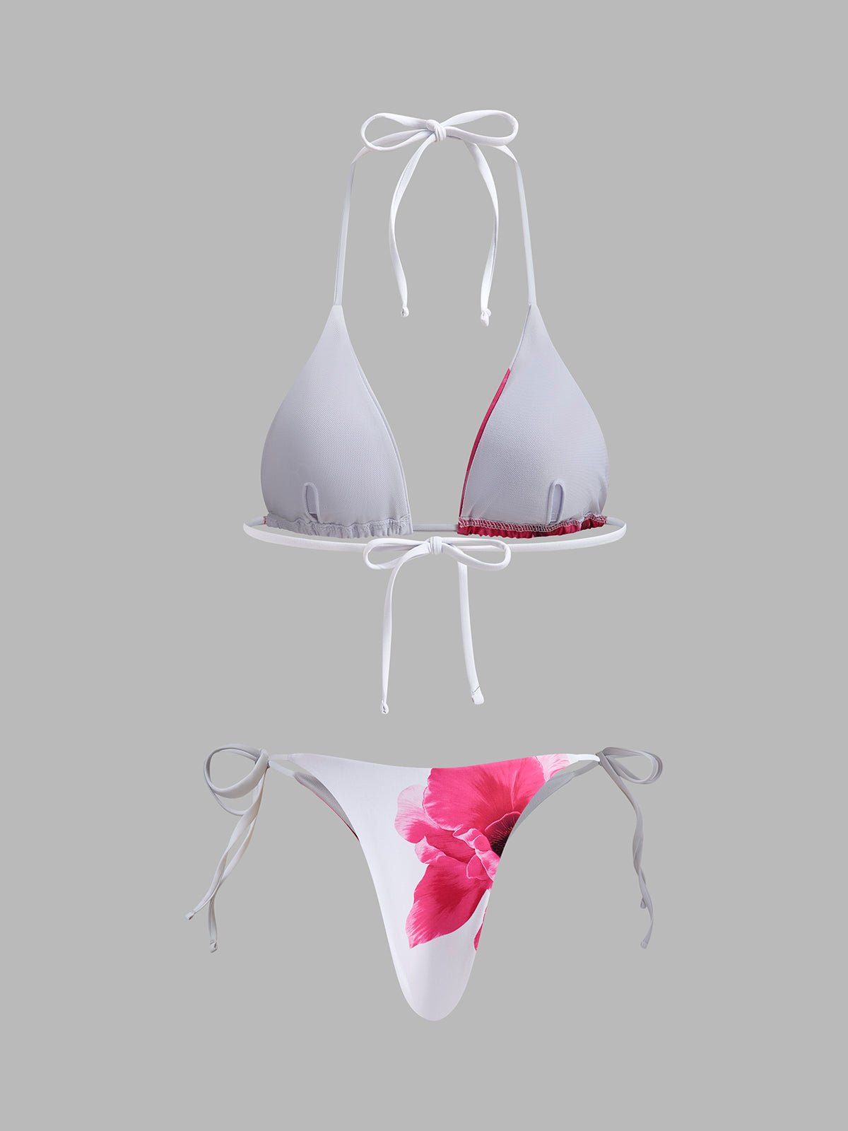 Cazip Çiçekli Bikini Seti, Şeffaf Etek ile Birlikte - Phentora