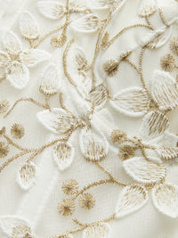 Çiçek Desenli Semi - Sheer Tül Dantel Crop Korse Üst - Phentora