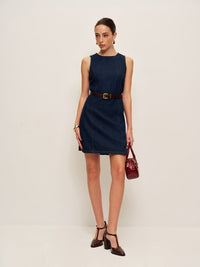 Denim Shift Elbise Without Belt - Phentora
