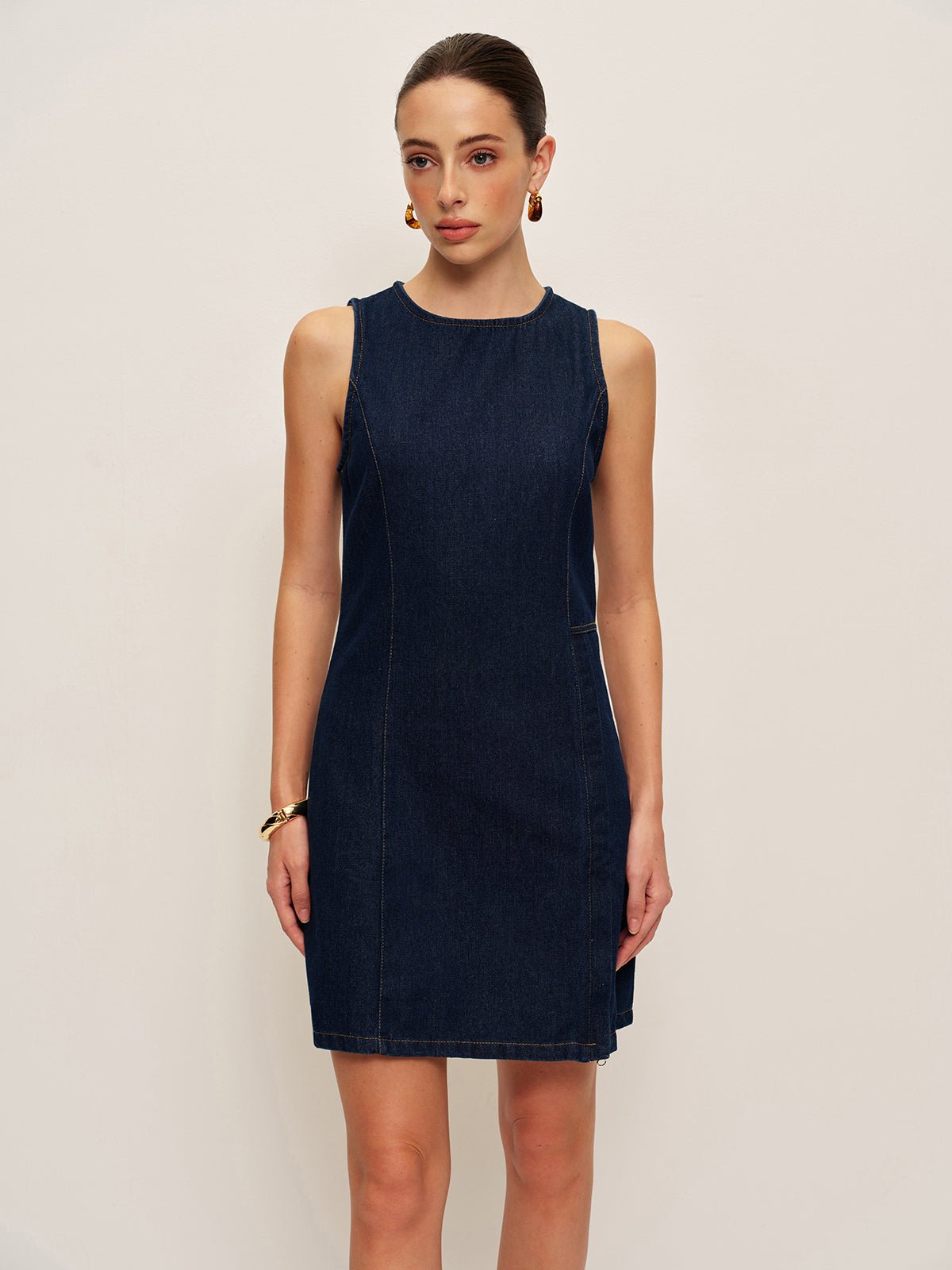 Denim Shift Elbise Without Belt - Phentora