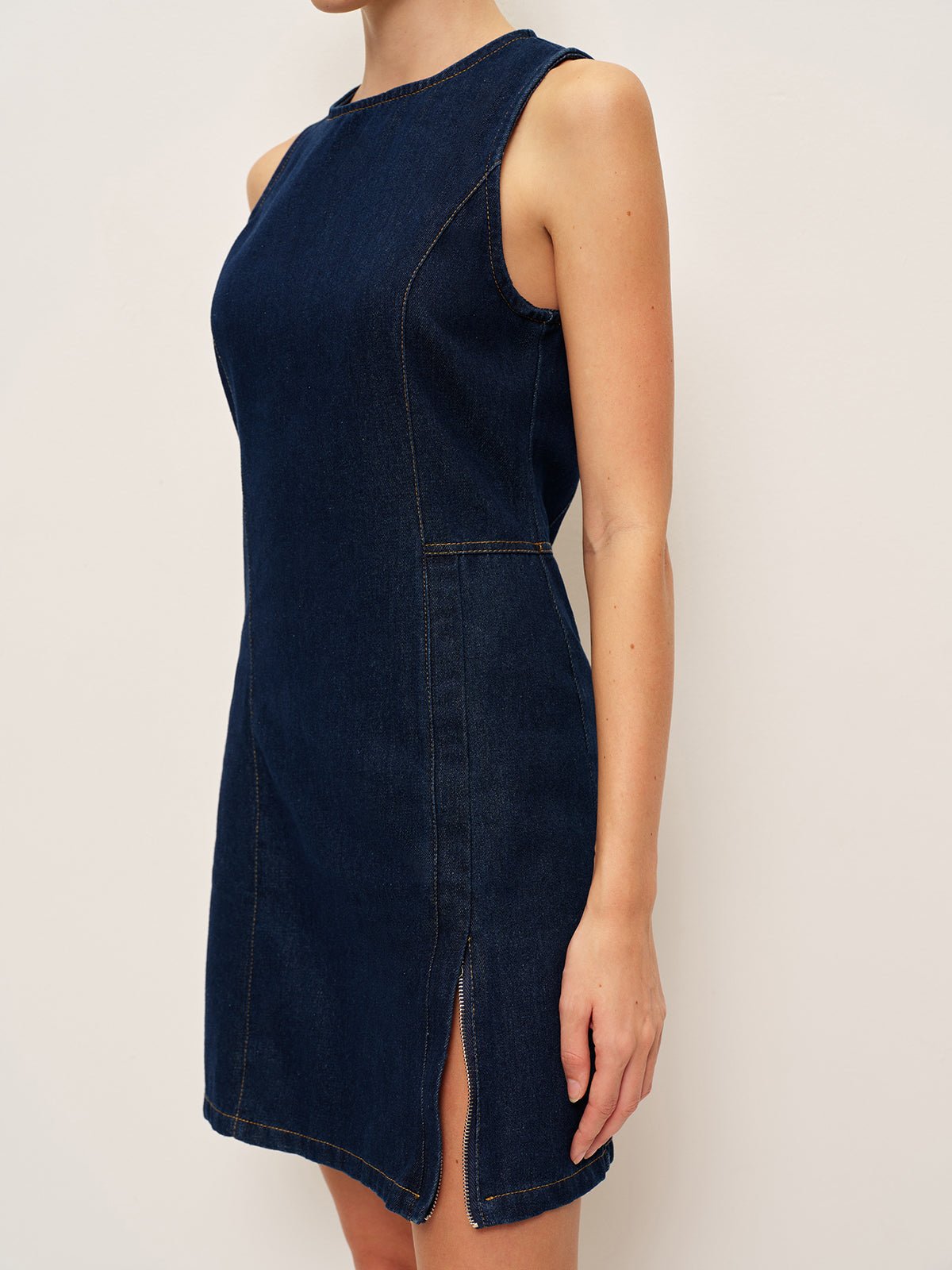 Denim Shift Elbise Without Belt - Phentora