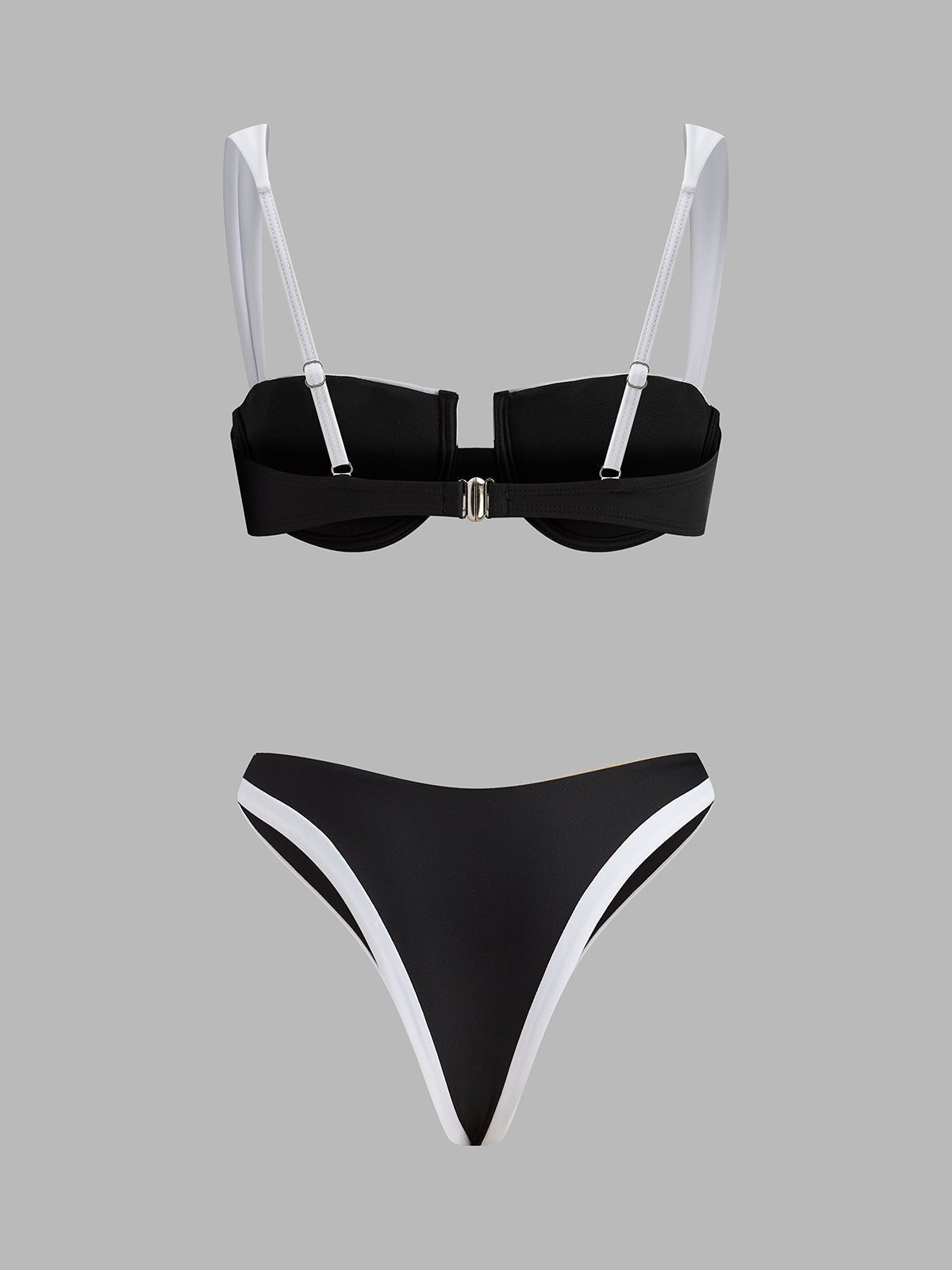Şık Kontrast Süslemeli Kesik Bikini Takımı - Phentora