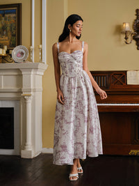 Toile Desenli Korse Elbise - Phentora