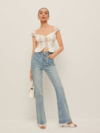 Fırfırlı Sleeve Bağlamalı - Front Bustier Üst - Phentora