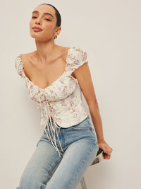 Fırfırlı Sleeve Bağlamalı - Front Bustier Üst - Phentora