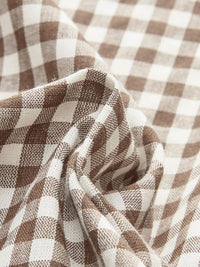 Gingham Bağlamalı - Front Peplum Üst - Phentora