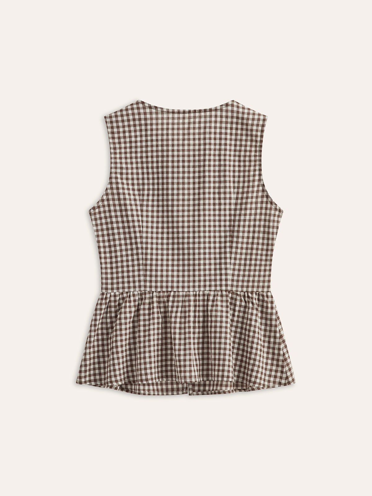 Gingham Bağlamalı - Front Peplum Üst - Phentora