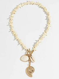 Şık Deniz Yıldızı ve Kabuk Kolye Boncuklu Necklace - Phentora