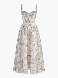 Toile Desenli Korse Elbise - Phentora