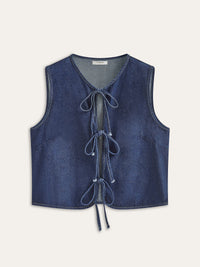 Vintage Denim Kravat Yelek - Phentora