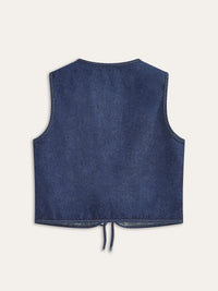 Vintage Denim Kravat Yelek - Phentora