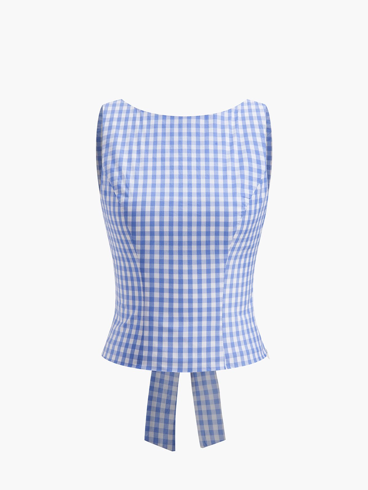 Checkerboard Fiyonk Detaylı Back Crop Üst - Phentora