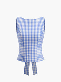 Checkerboard Fiyonk Detaylı Back Crop Üst - Phentora