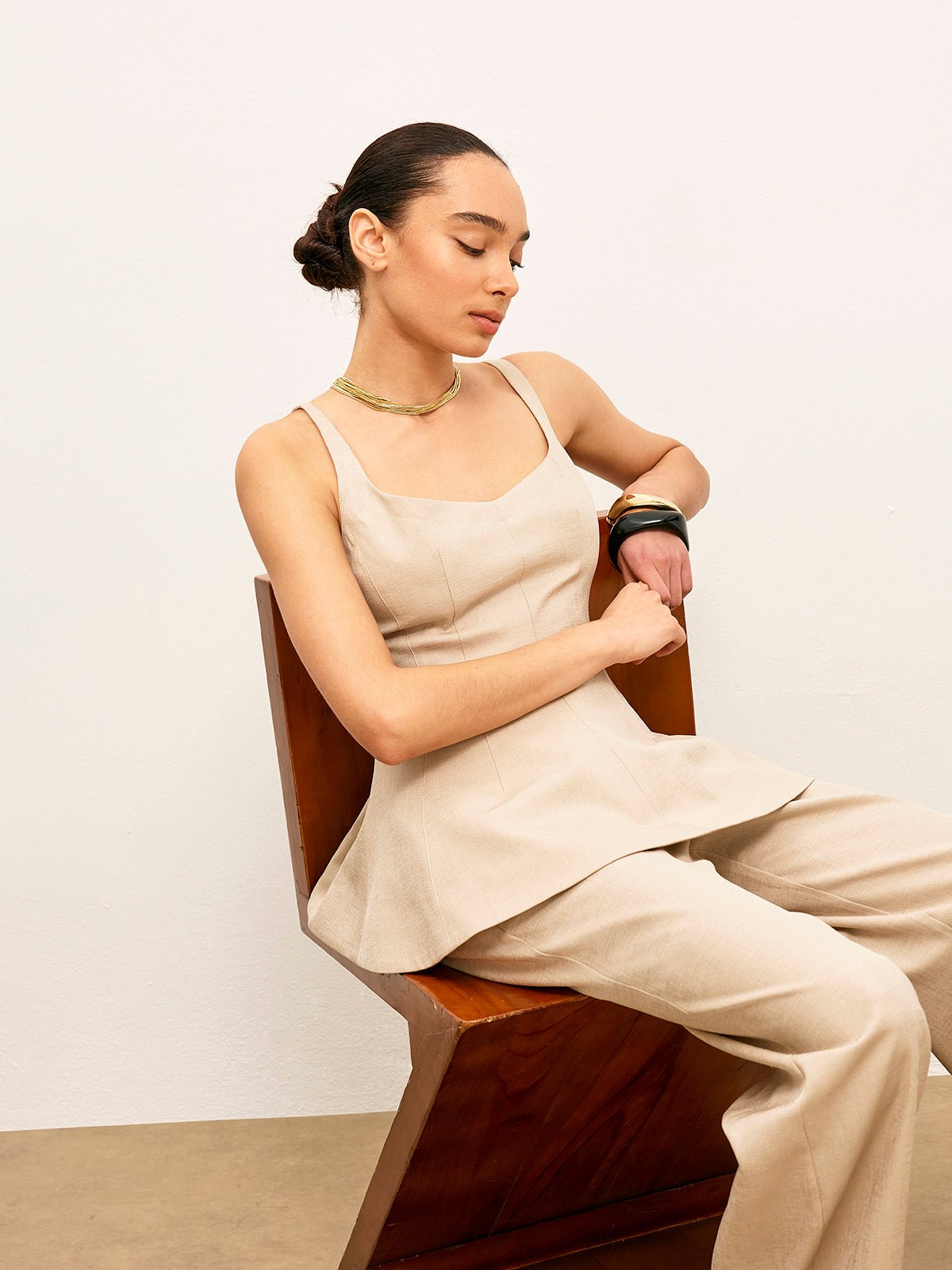 Back Fermuarlı Peplum İspanyol Paça Üst - Phentora
