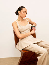 Back Fermuarlı Peplum İspanyol Paça Üst - Phentora