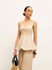 Back Fermuarlı Peplum İspanyol Paça Üst - Phentora