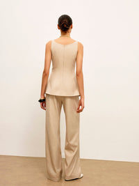 Back Fermuarlı Peplum İspanyol Paça Üst - Phentora