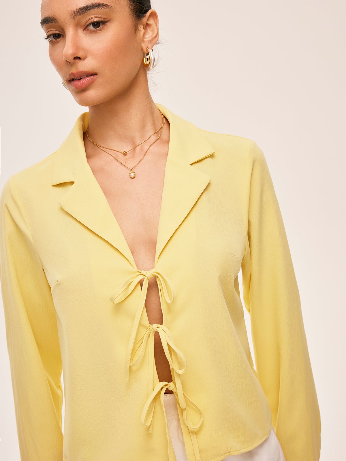 Collared Bağlamalı - Front Bluz - Phentora