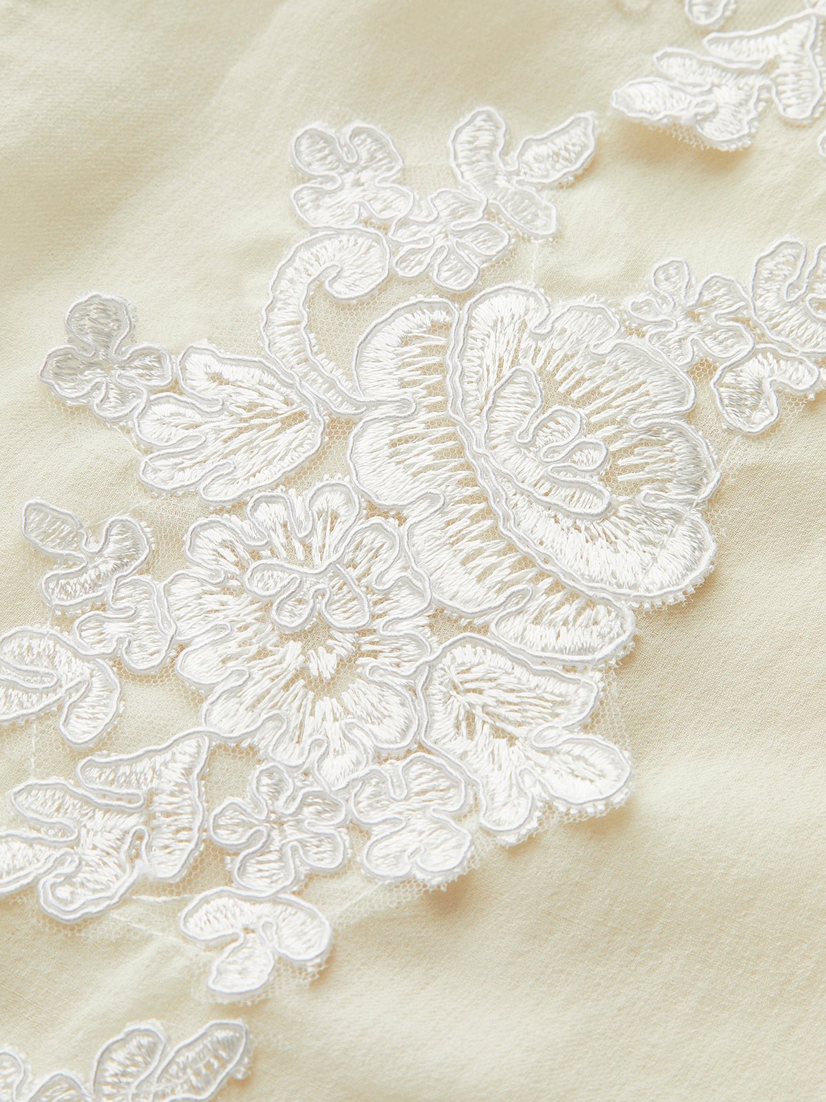 Semi - Sheer Embroidered Front Bağlamalı Gömlek - Phentora