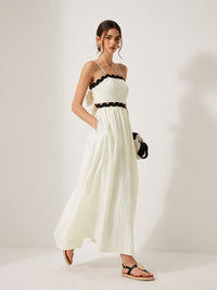 Scalloped Trim Back Bağlamalı Elbise - Phentora