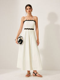 Scalloped Trim Back Bağlamalı Elbise - Phentora