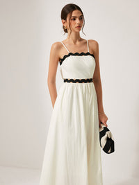 Scalloped Trim Back Bağlamalı Elbise - Phentora