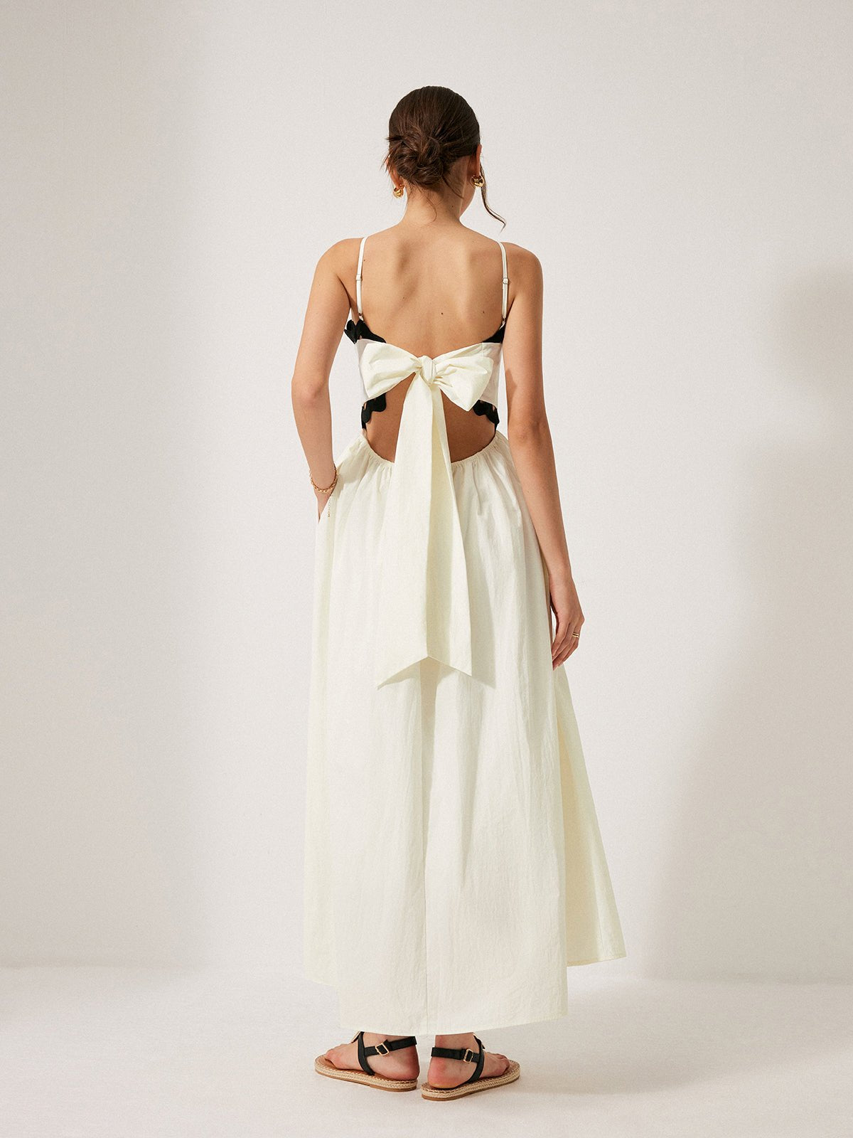 Scalloped Trim Back Bağlamalı Elbise - Phentora