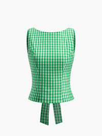 Checkerboard Fiyonk Detaylı Back Crop Üst - Phentora