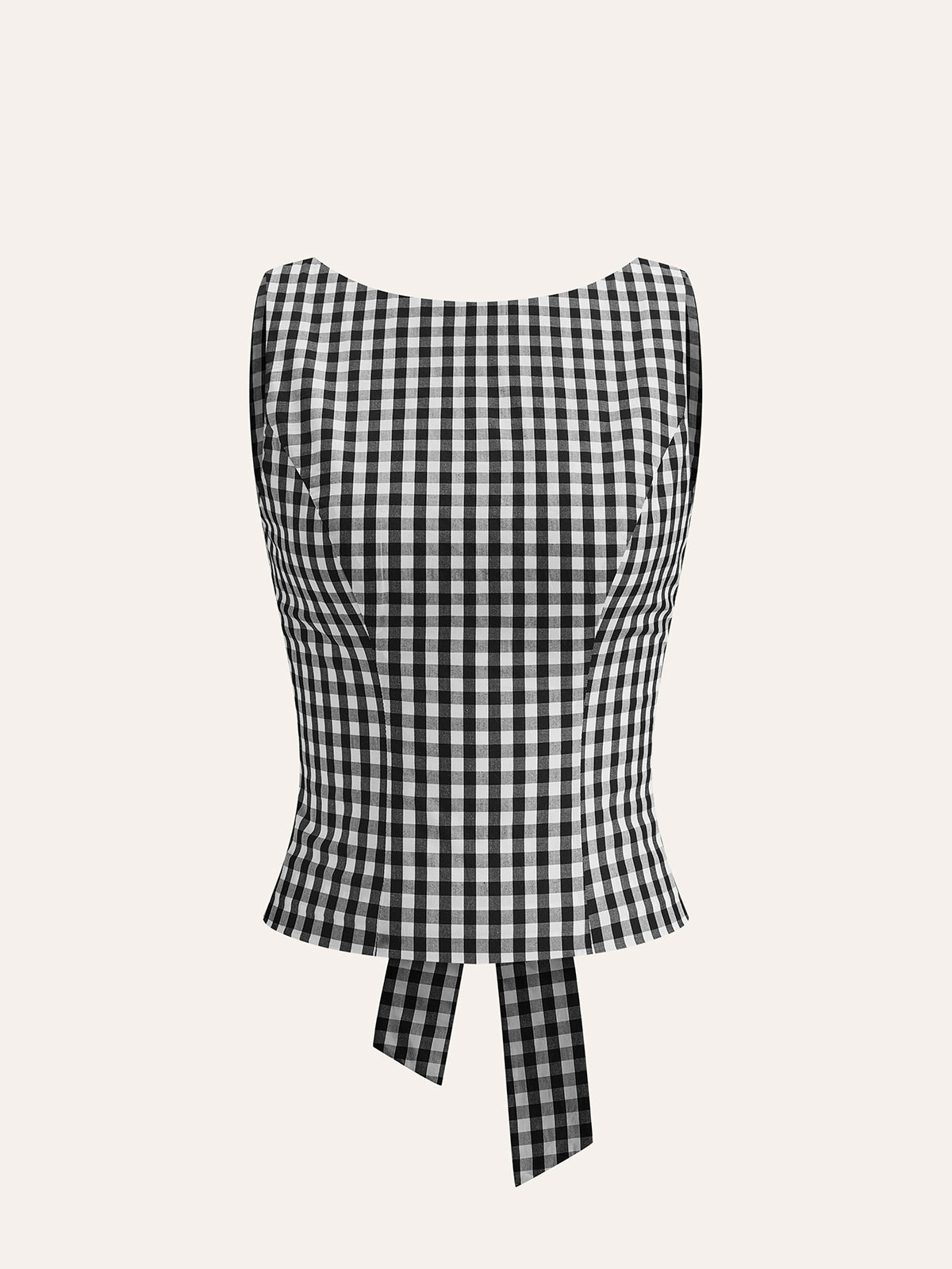 Checkerboard Fiyonk Detaylı Back Crop Üst - Phentora