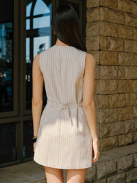 Keten Blend Düğmeli - Front Elbise With Pockets - Phentora
