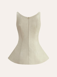 Back Fermuarlı Peplum İspanyol Paça Üst - Phentora