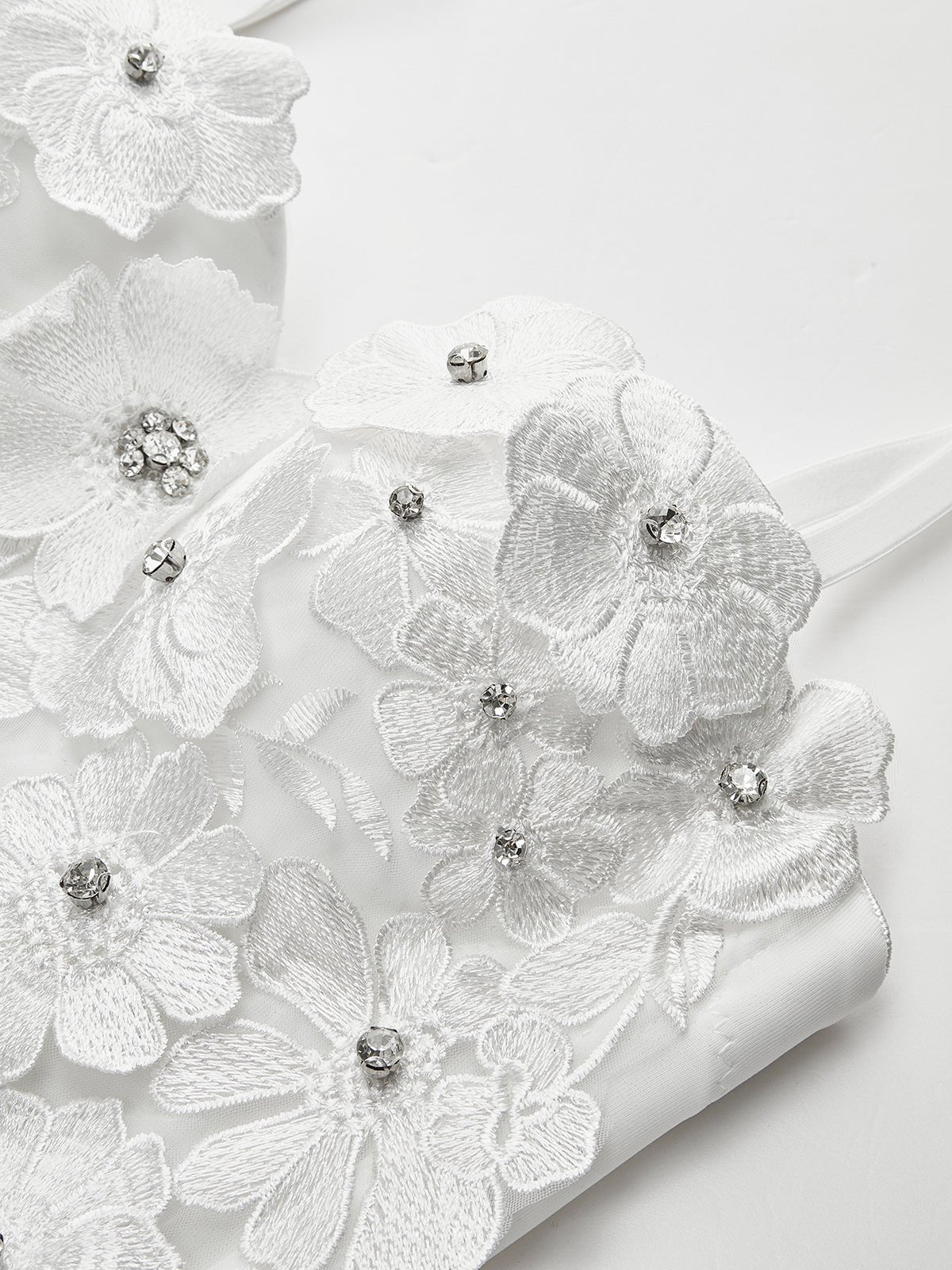 Embroidered Çiçek Desenli Sweetheart Korse - Phentora