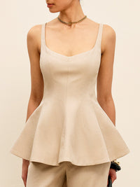 Back Fermuarlı Peplum İspanyol Paça Üst - Phentora