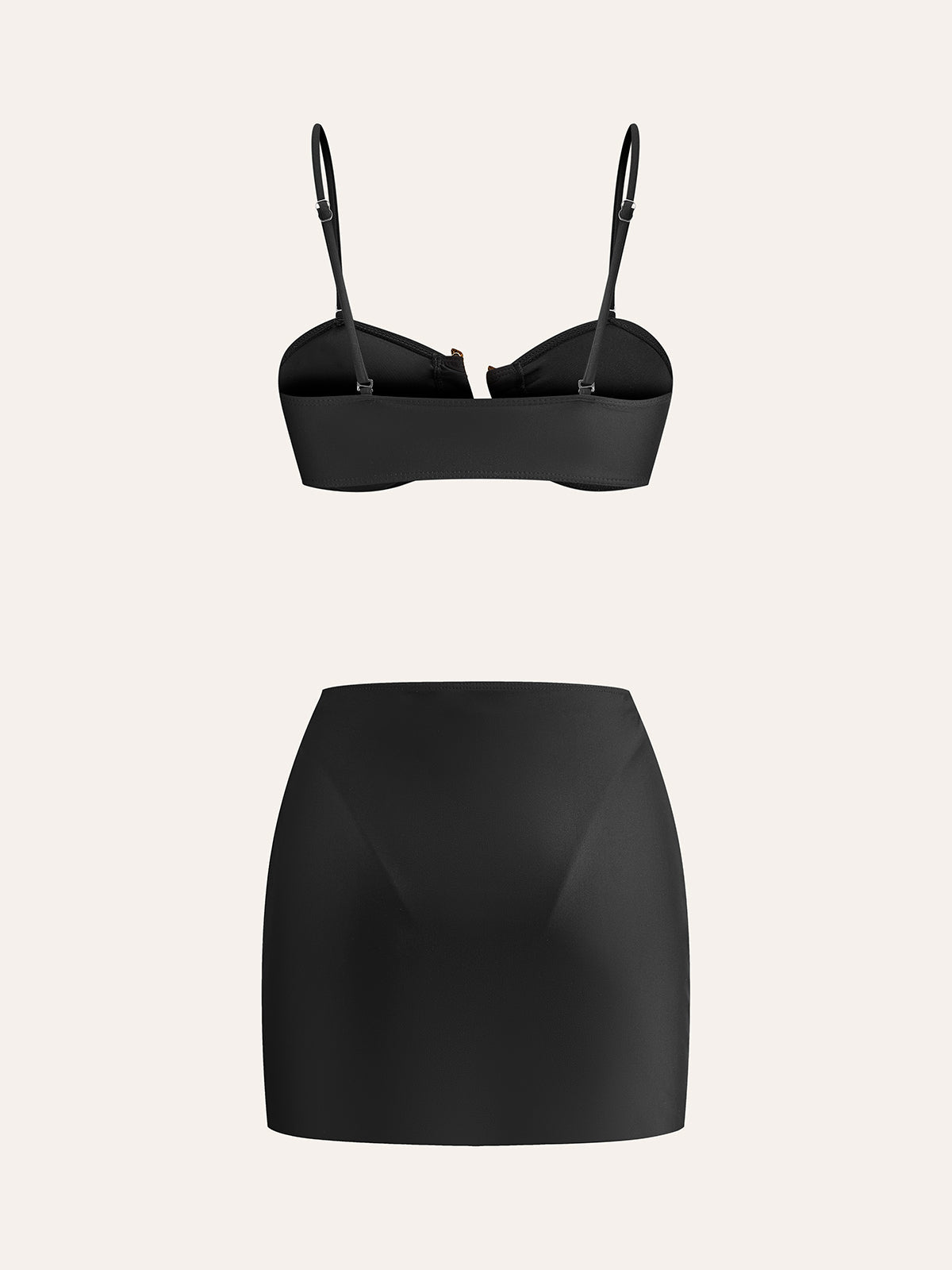 Golden Detaylı Bikini Takım With Cover - Up Etek - Phentora