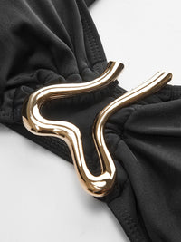Golden Detaylı Bikini Takım With Cover - Up Etek - Phentora
