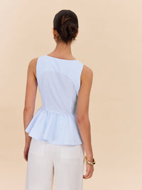 Striped Peplum Üst With Fiyonk Detaylı Details - Phentora