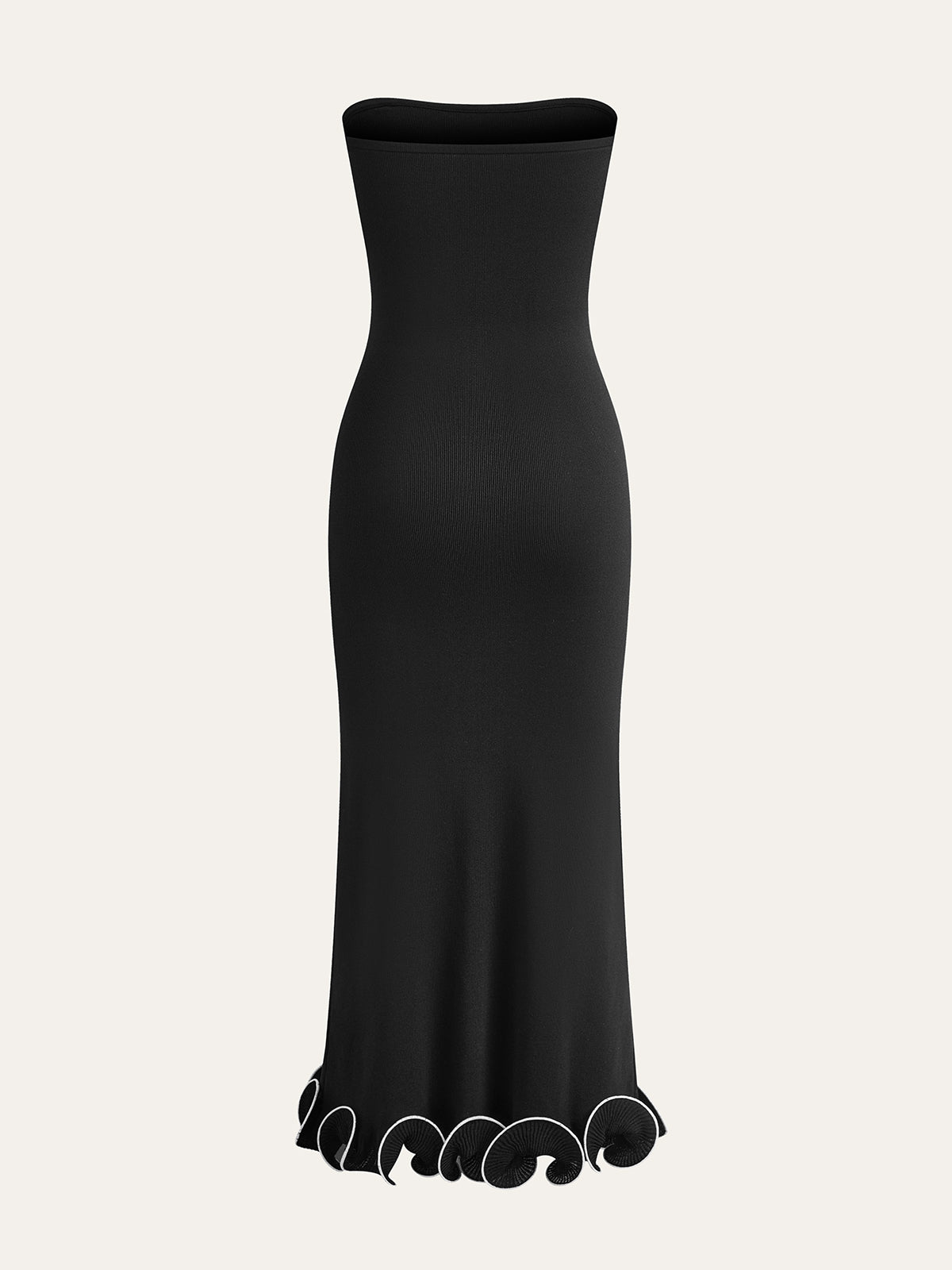 Cold - Shoulder Triko Fırfırlı Elbise - Phentora