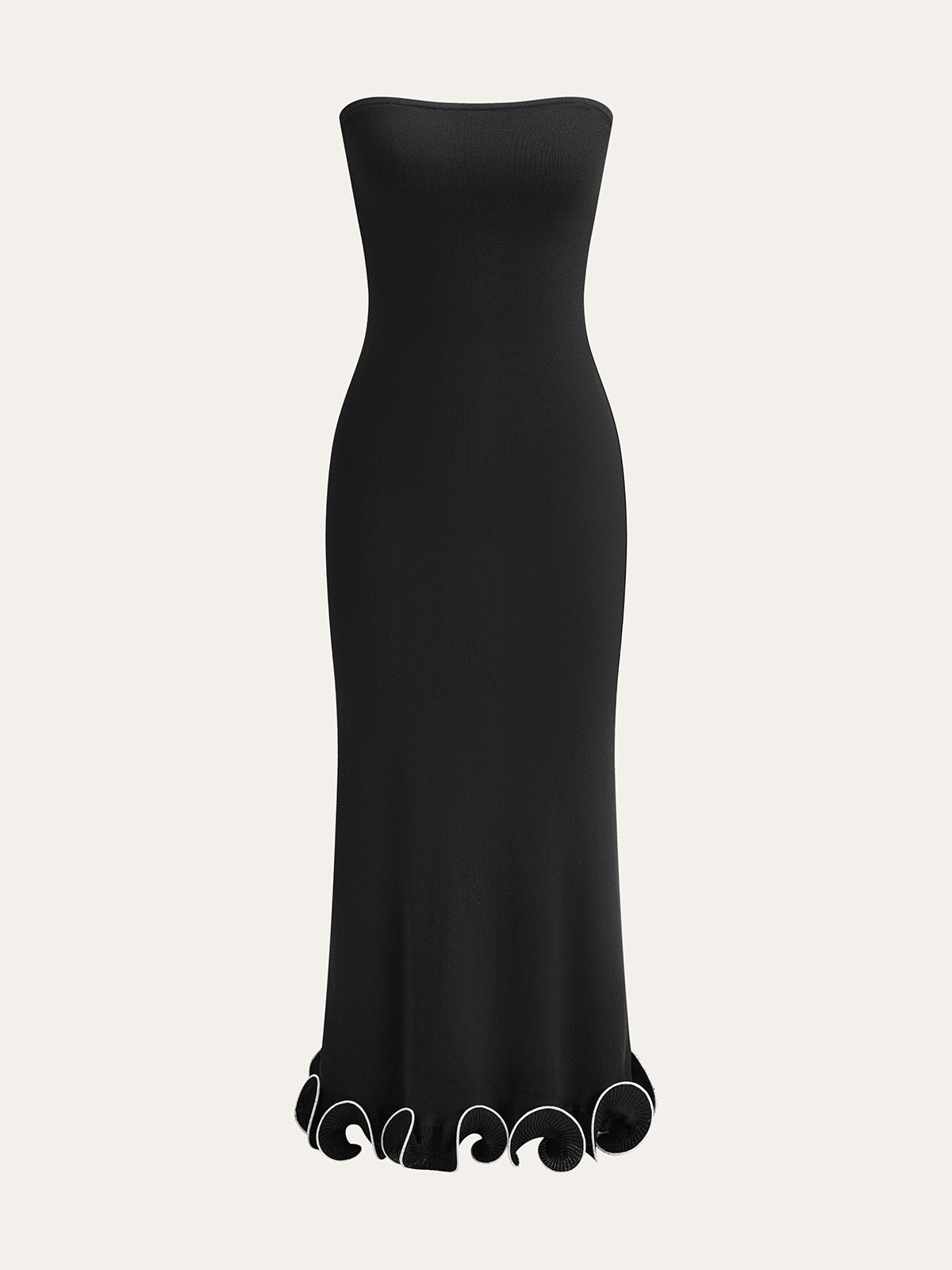 Cold - Shoulder Triko Fırfırlı Elbise - Phentora