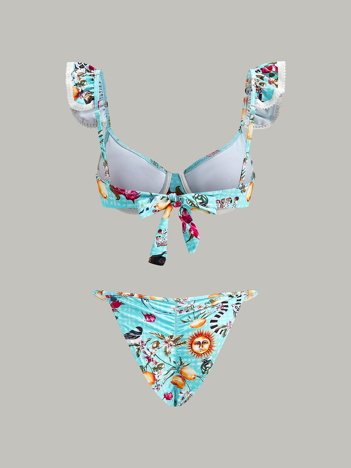 Çarpıcı Çiçek Desenli Bikini Takımı ve Şık Kapama Etek - Phentora